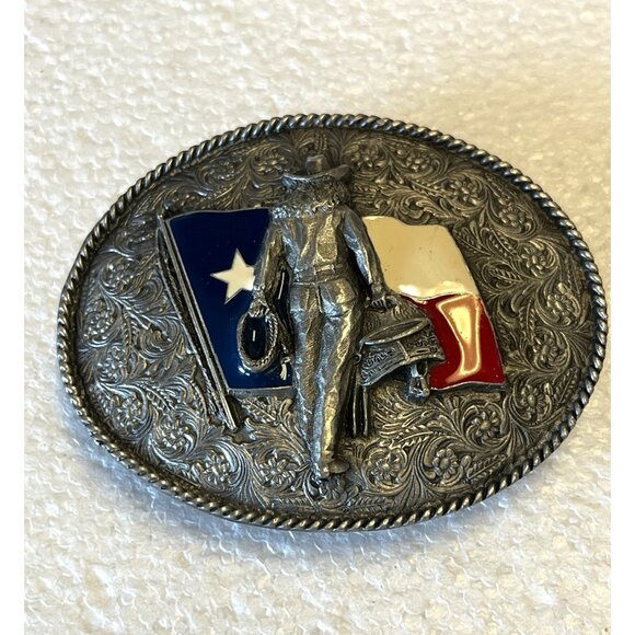 Bergamot Other - Texas Flag Cowboy Belt Buckle Oval Design